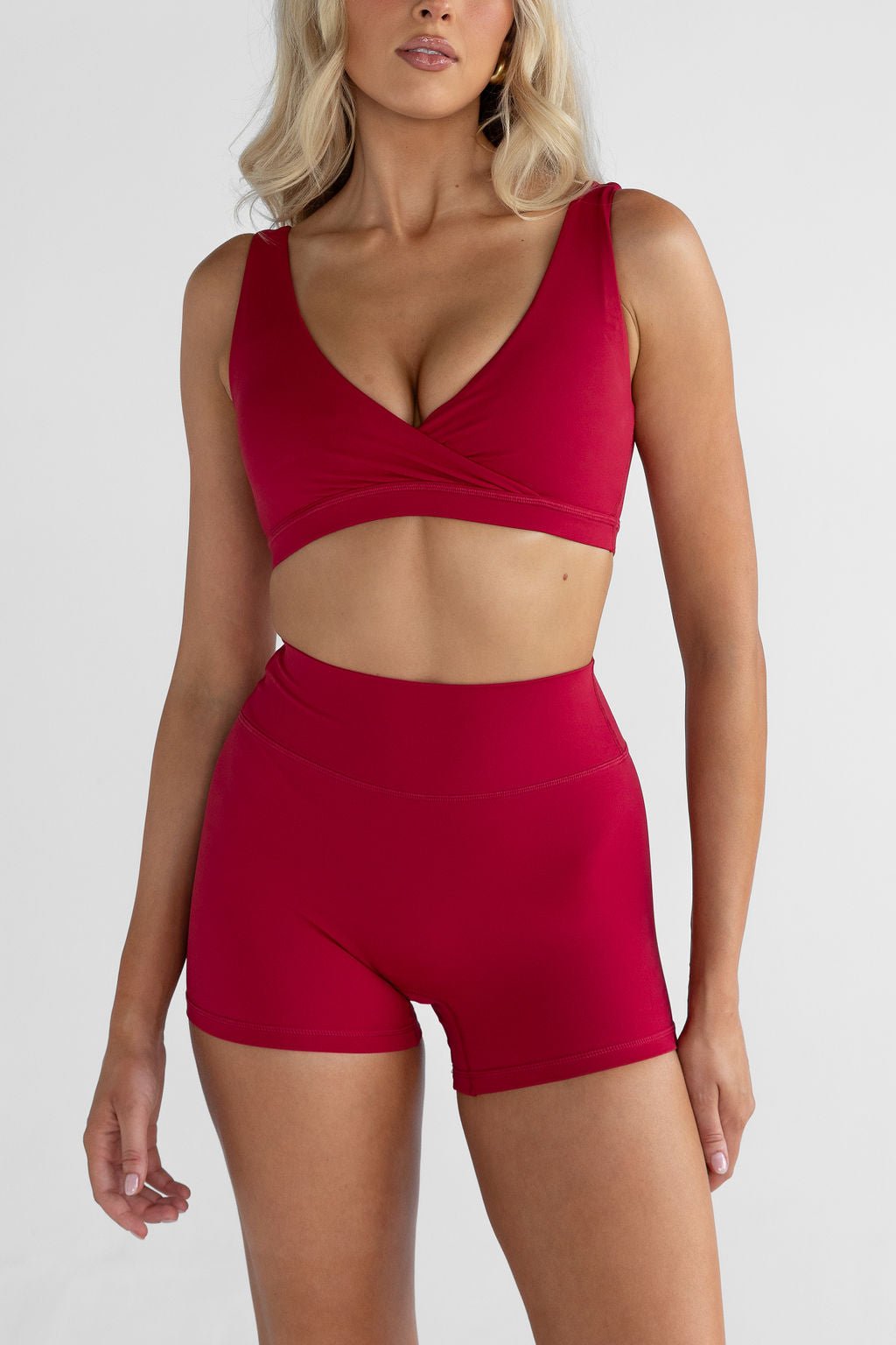 4" Sculpt Bike Shorts - Cherry - LEELO ACTIVE