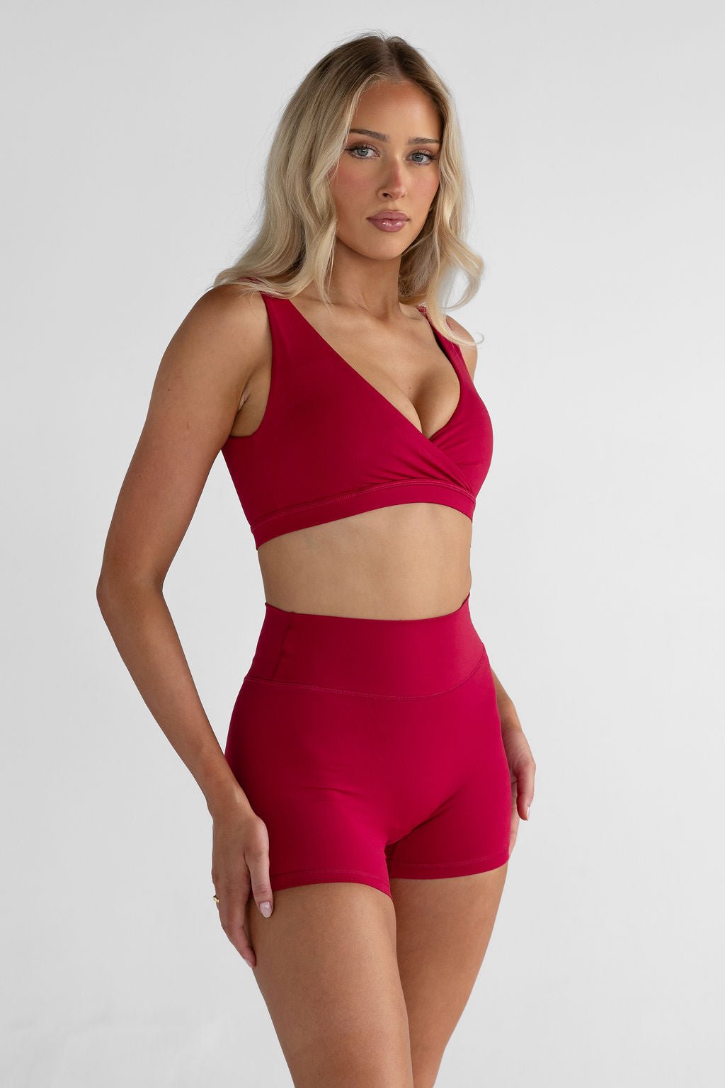 4" Sculpt Bike Shorts - Cherry - LEELO ACTIVE