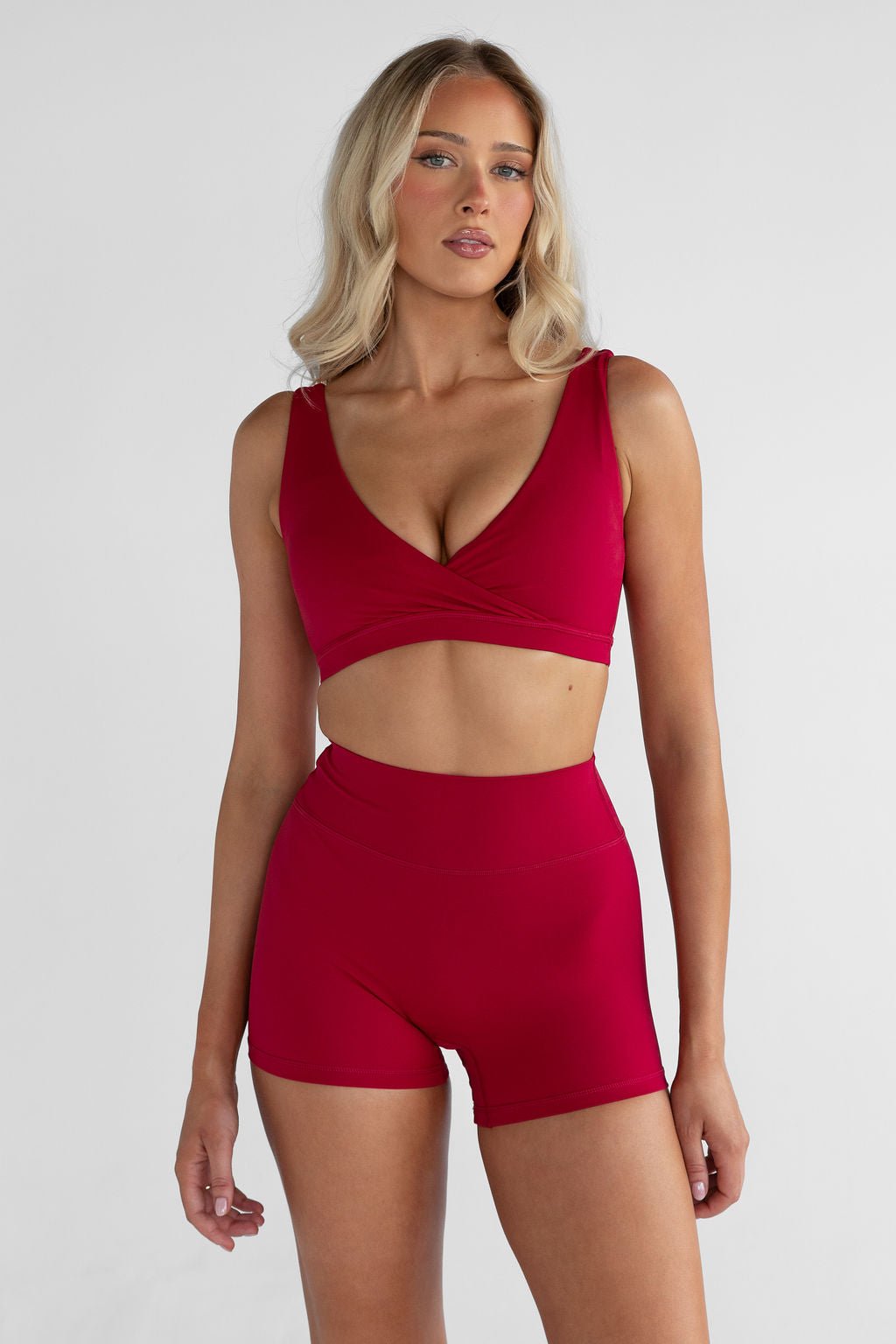 4" Sculpt Bike Shorts - Cherry - LEELO ACTIVE