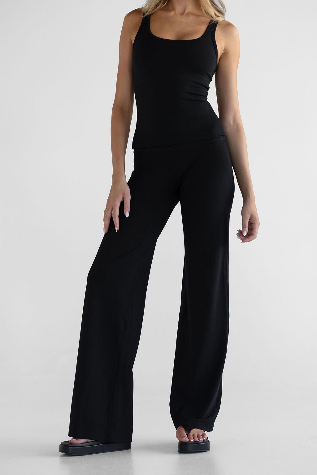 Bamboo Wide Leg Pants - Black (COMING SOON) - LEELO ACTIVE