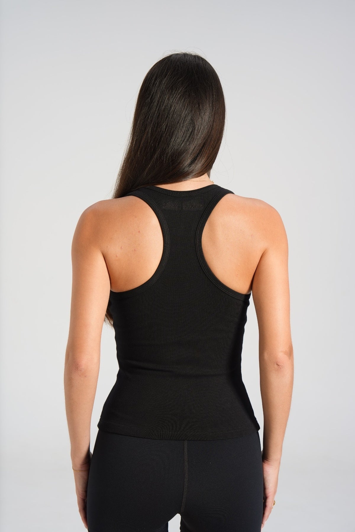 Cotton Racer Tank - Black - LEELO ACTIVE