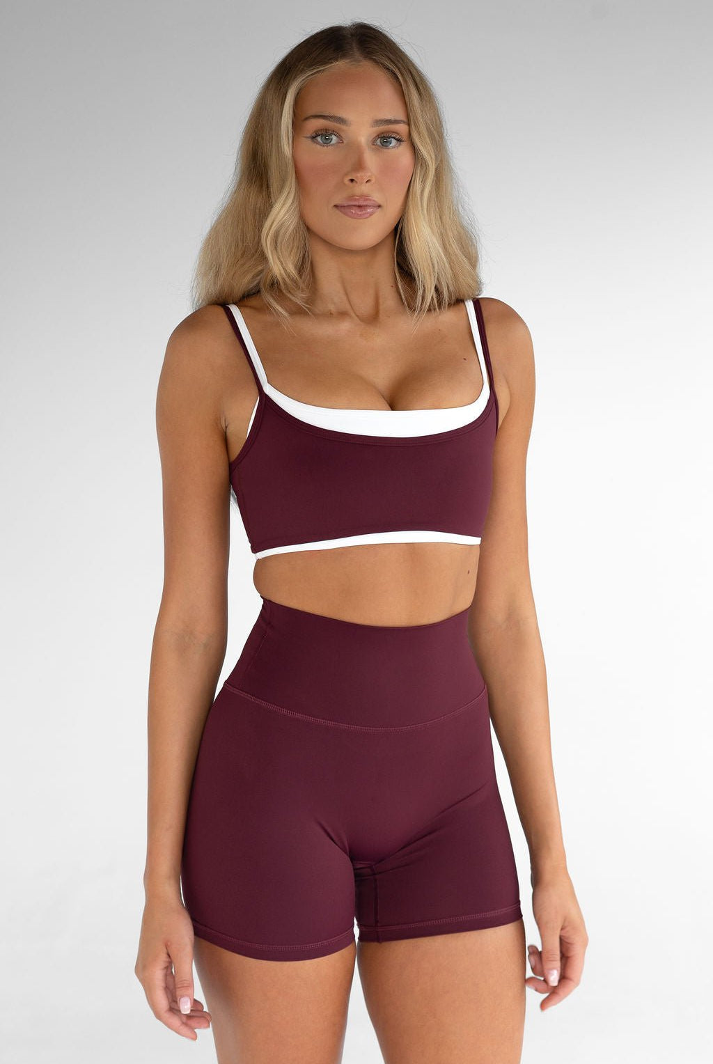 Double Layer Crop - Cherry Cola (pre - order) - LEELO ACTIVE