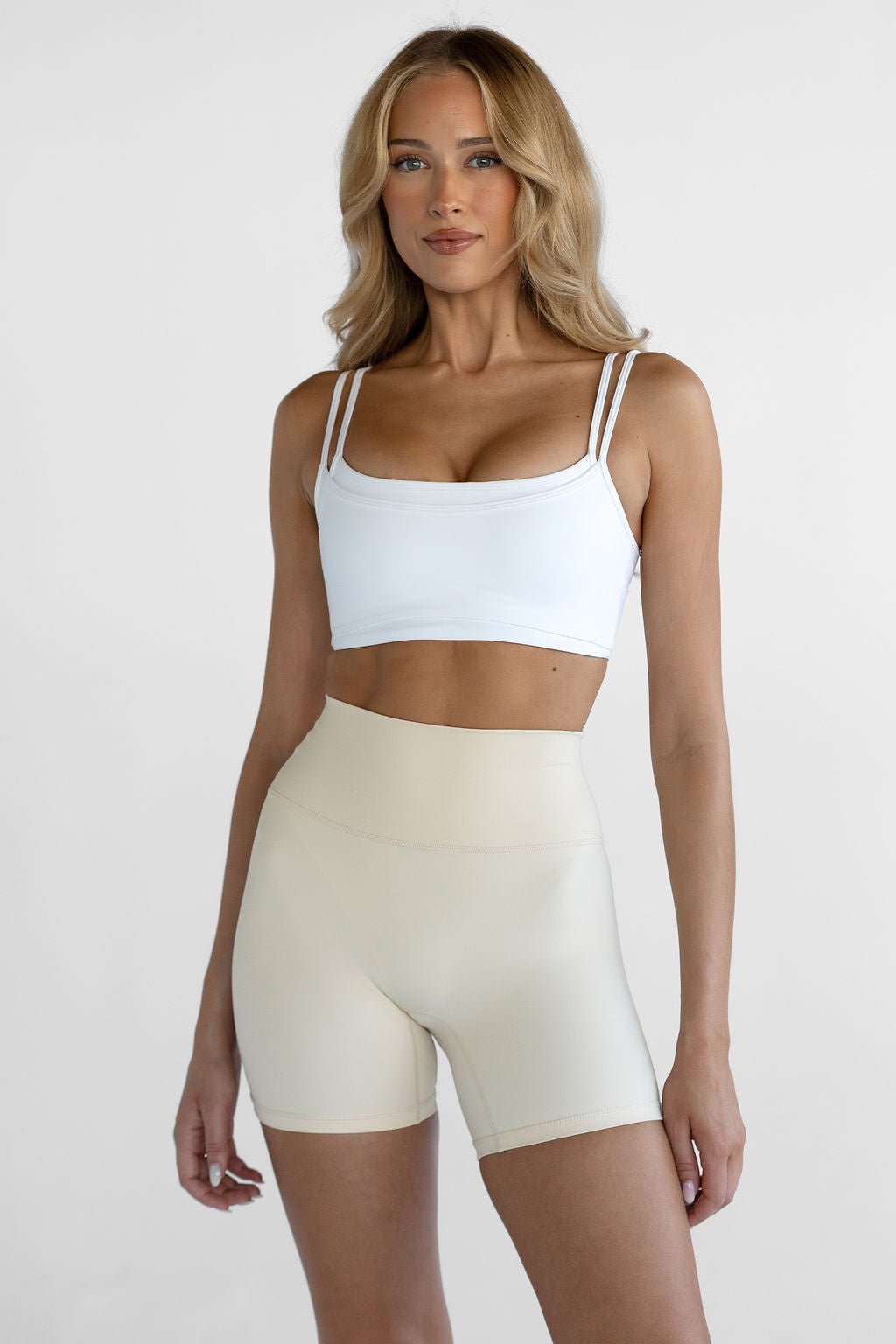 Double Layer Crop - White - LEELO ACTIVE