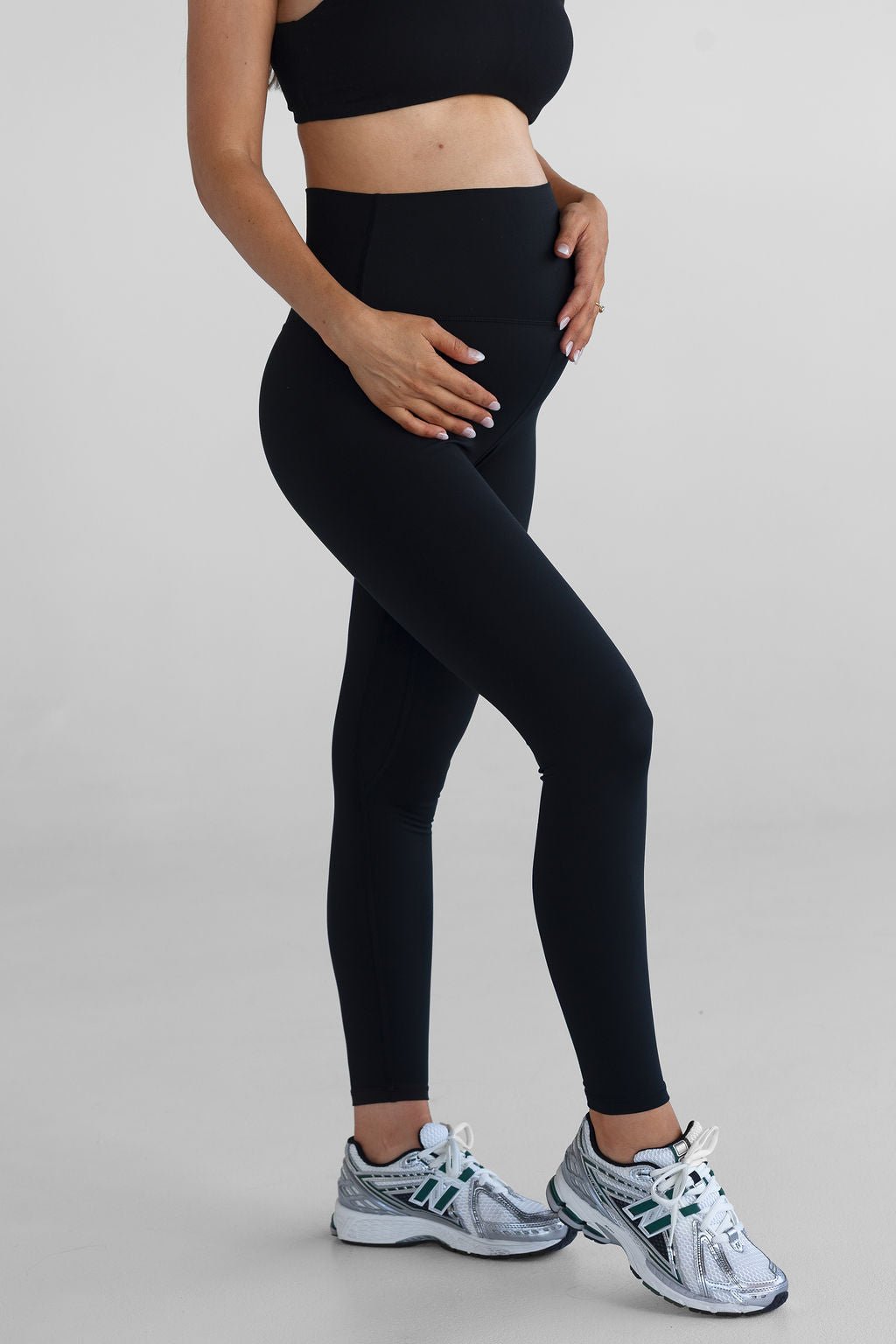 Extra High Waist Full Length Leggings - Black - LEELO ACTIVE