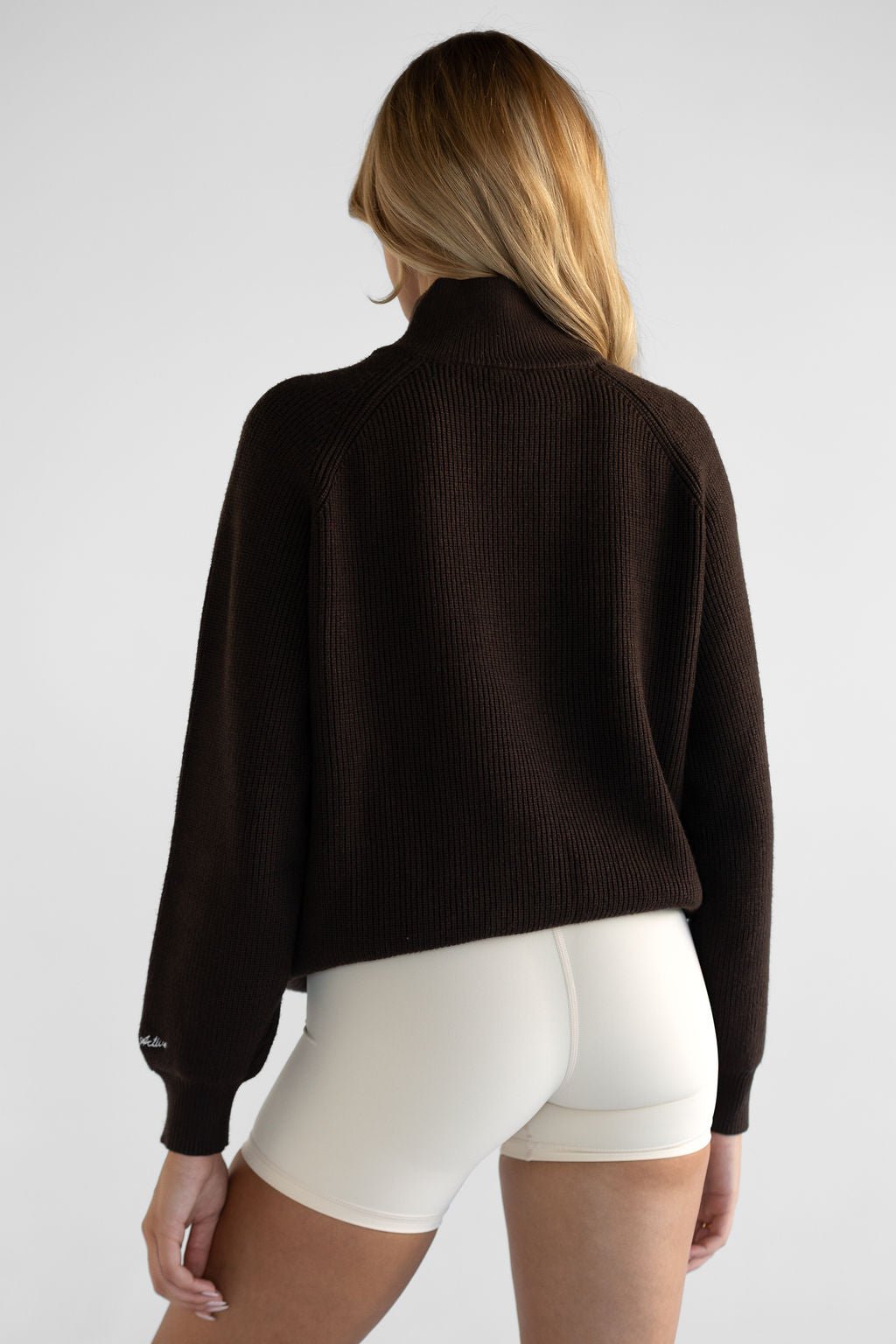 Natural Knit Quarter Zip - Dark Chocolate (COMING SOON) - LEELO ACTIVE