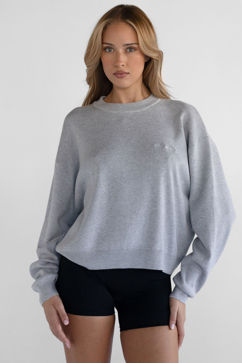 Natural Knit Sweater - Heather Grey - LEELO ACTIVE