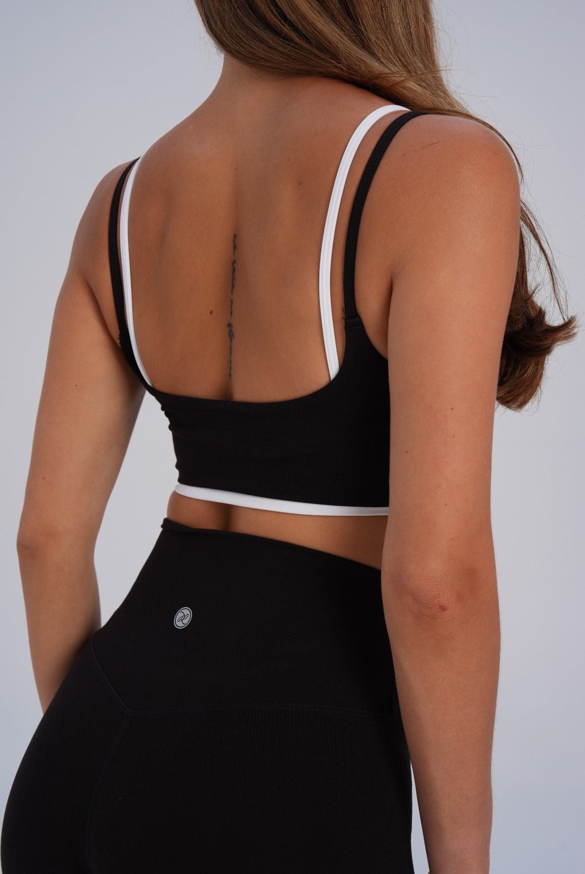 Organic Cotton Double Layer Crop - Black (pre-order) - LEELO ACTIVE