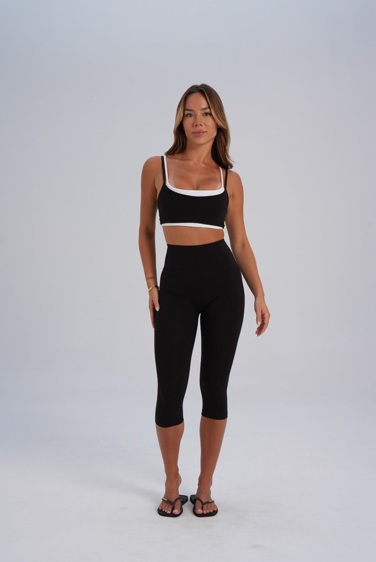 Organic Cotton Double Layer Crop - Black (pre-order) - LEELO ACTIVE