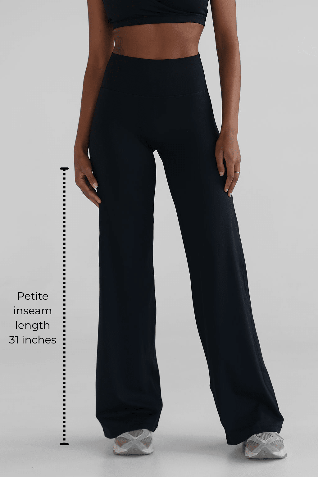 PETITE Sculpt Wide Leg Pants - Black - LEELO ACTIVE