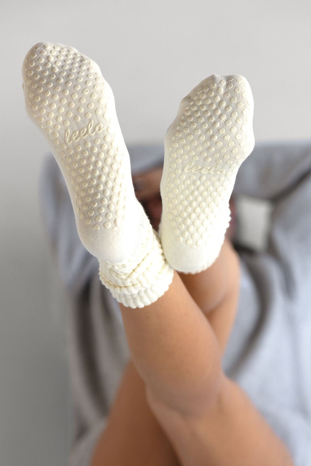 Scrunch Grip Socks - Vanilla - LEELO ACTIVE