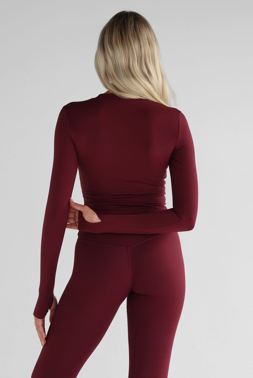 SCULPT Full Length Long Sleeve - Cherry Cola - LEELO ACTIVE