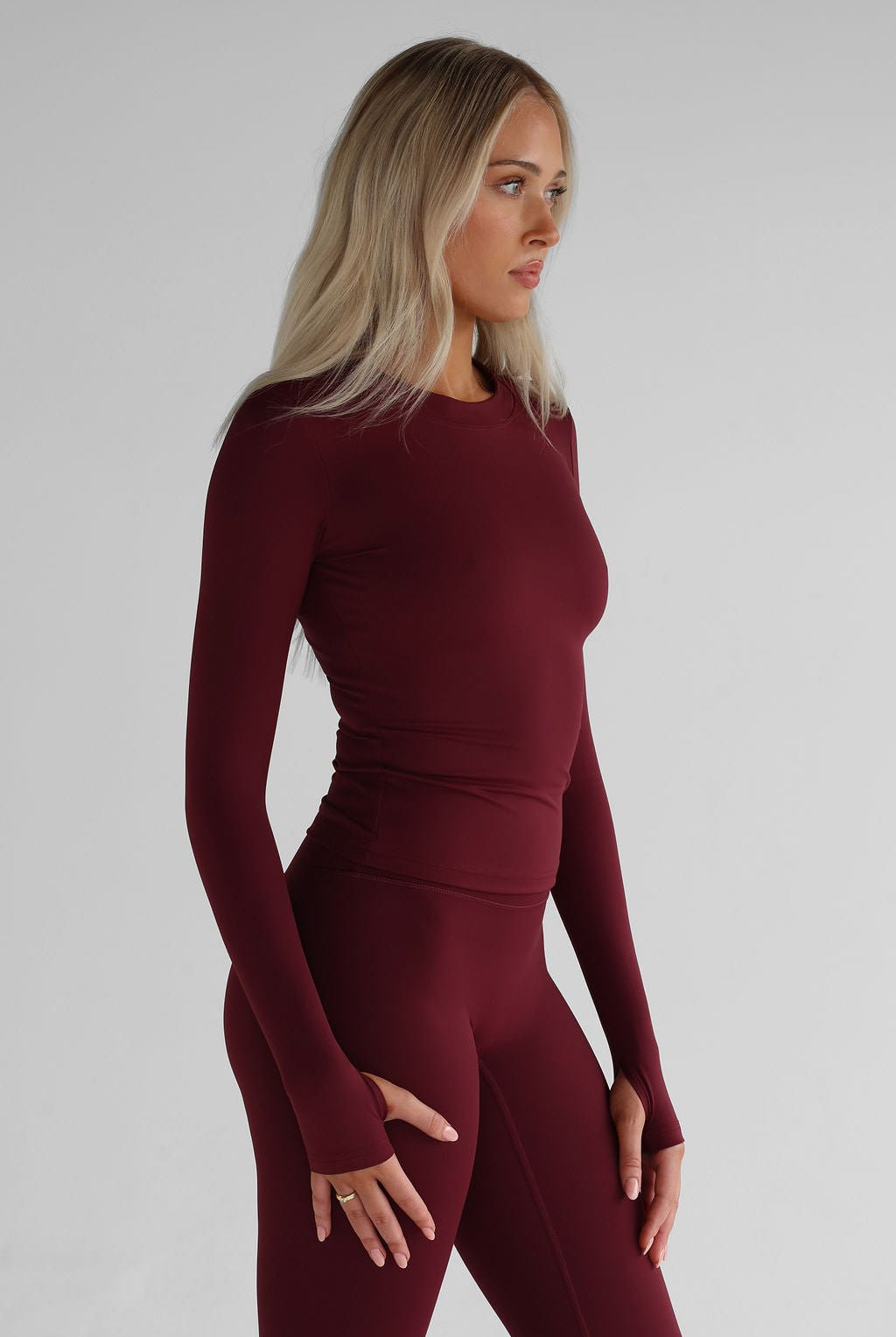 SCULPT Full Length Long Sleeve - Cherry Cola - LEELO ACTIVE