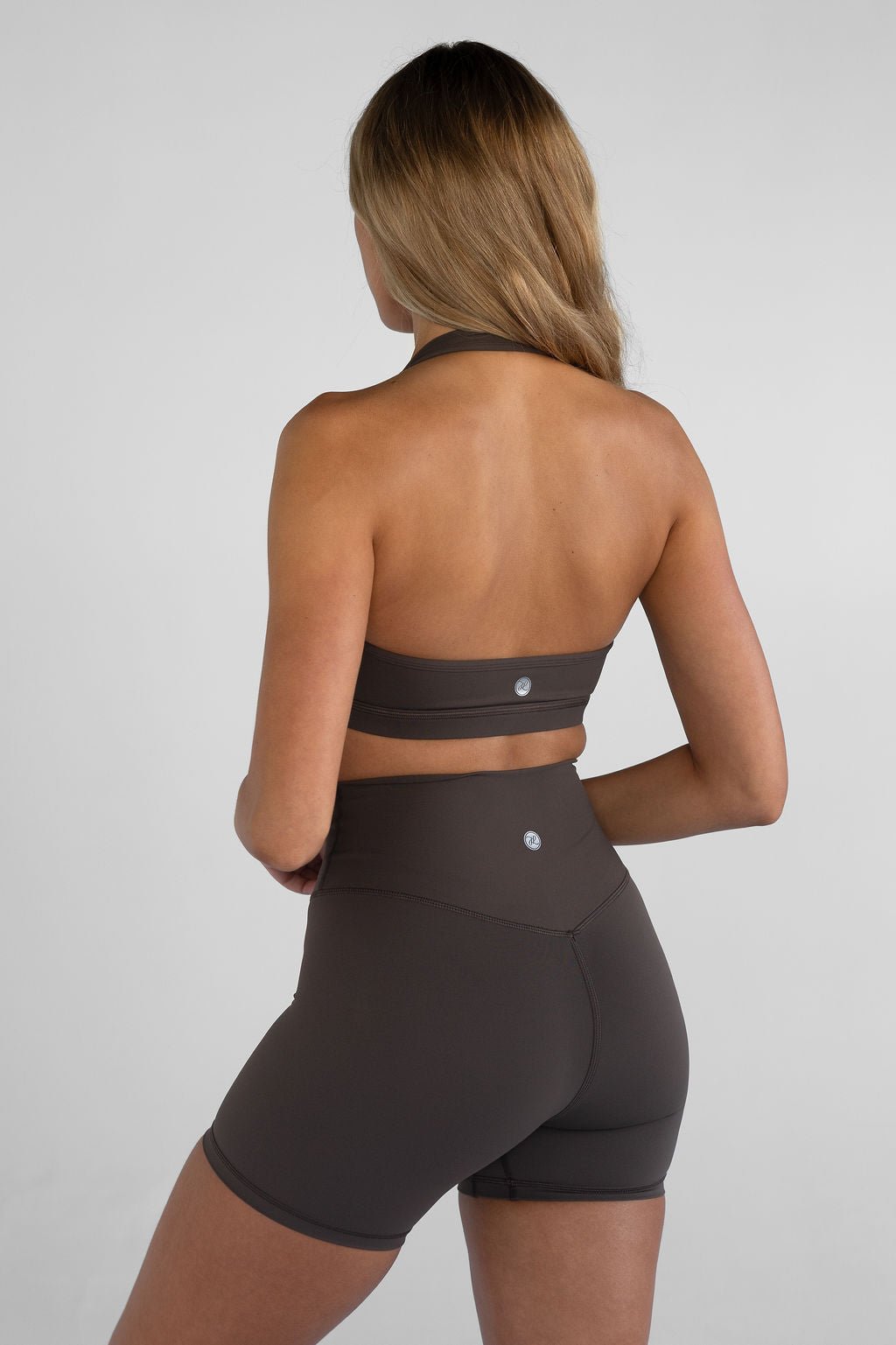 Sculpt Halter Neck Crop - Dark Chocolate - LEELO ACTIVE