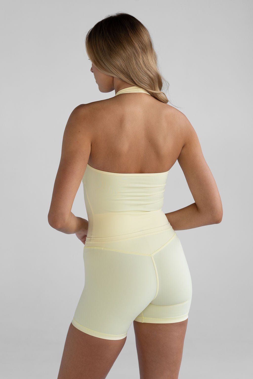 Sculpt Halter Neck Tank - Lemontini - LEELO ACTIVE