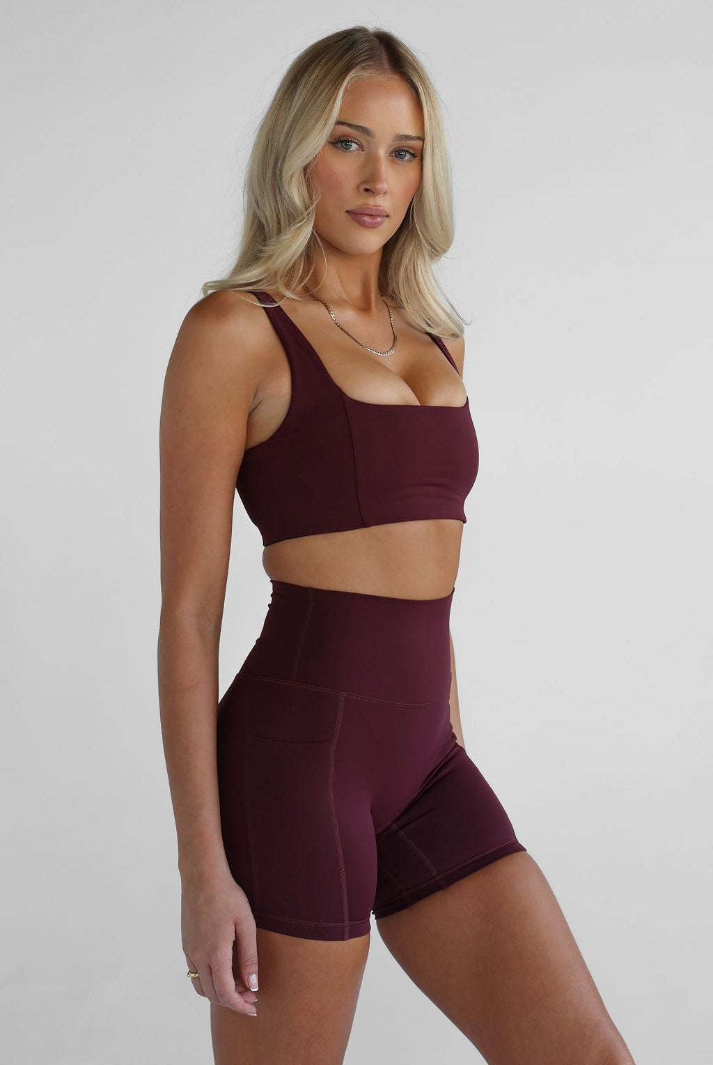 SCULPT Pocket Bike Shorts - Cherry Cola - LEELO ACTIVE