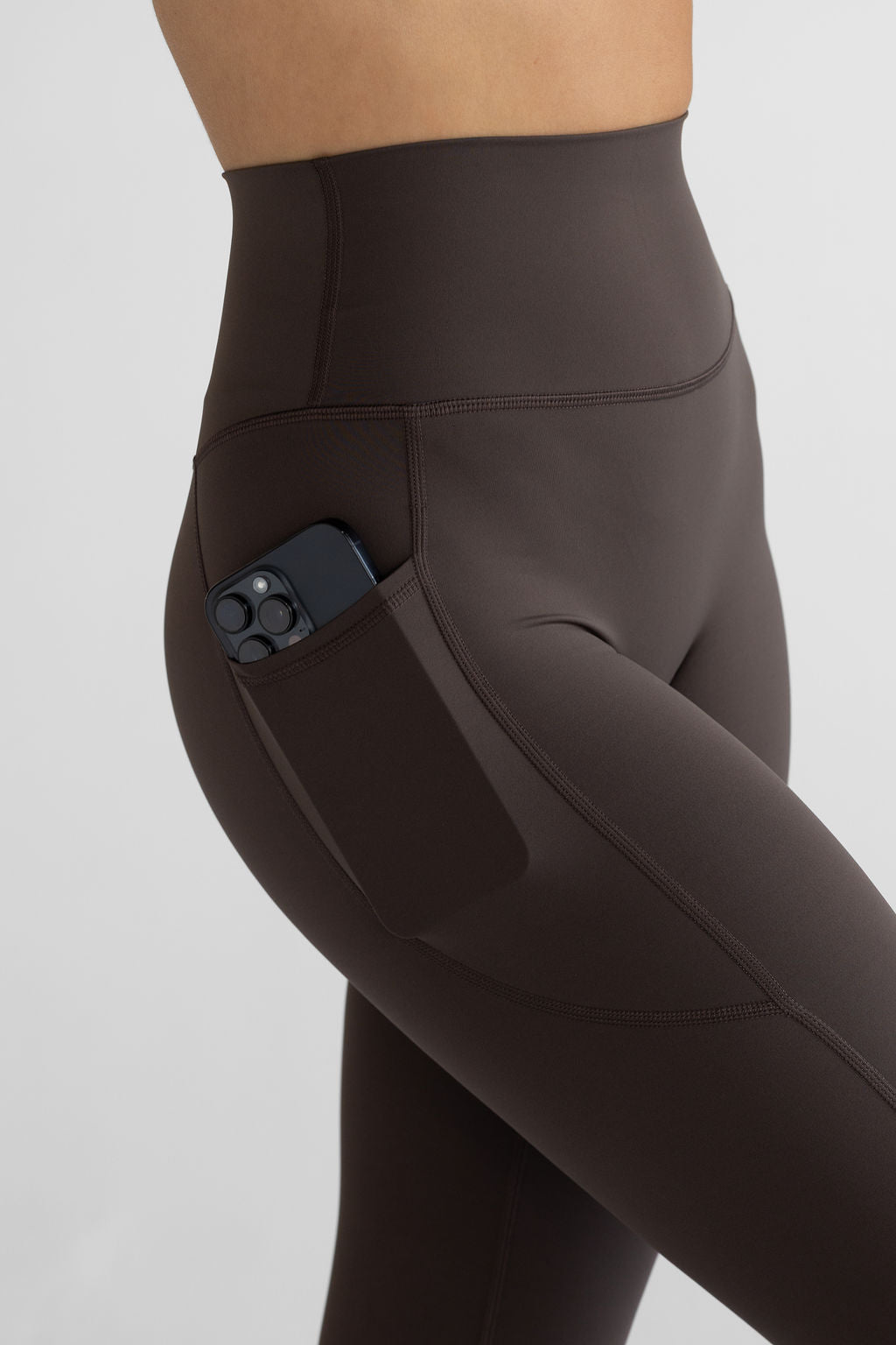 SCULPT Pocket Full Length Leggings - Dark Chocolate - LEELO ACTIVE