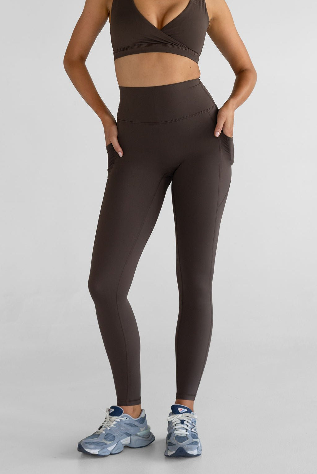 SCULPT Pocket Full Length Leggings - Dark Chocolate - LEELO ACTIVE