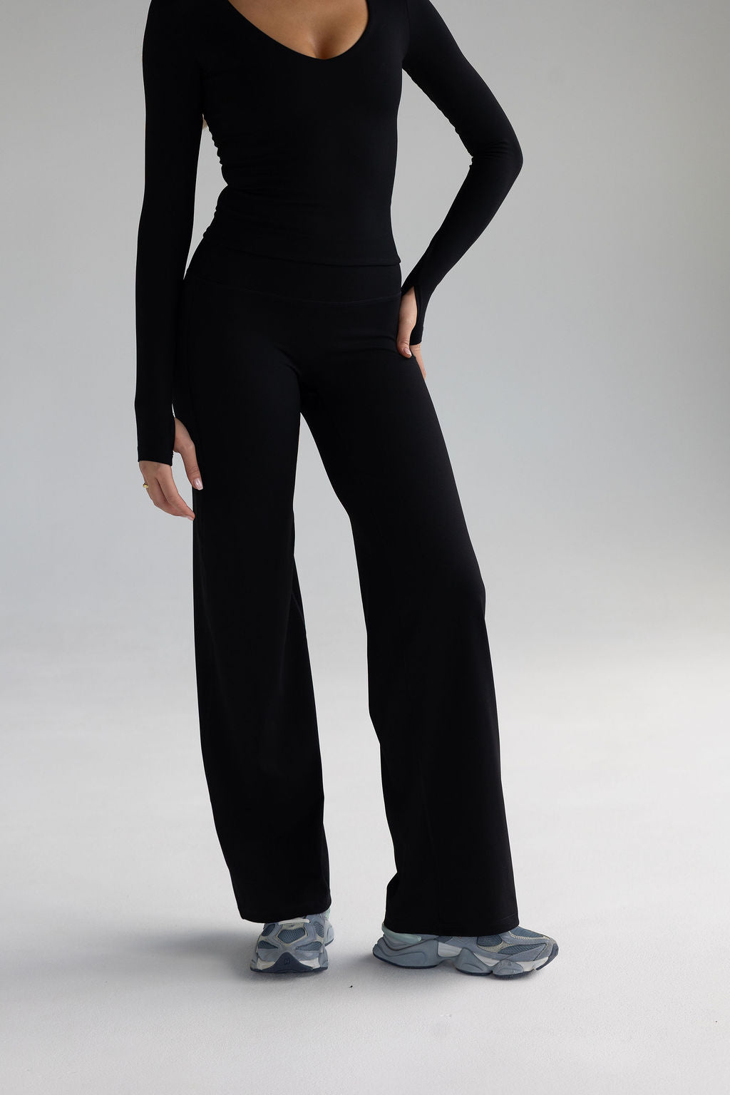 Sculpt Wide Leg Pants - Black - LEELO ACTIVE