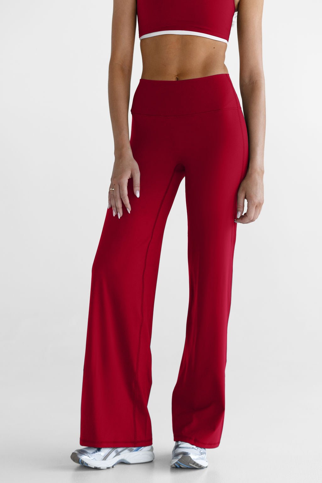 Sculpt Wide Leg Pants - Cherry - LEELO ACTIVE