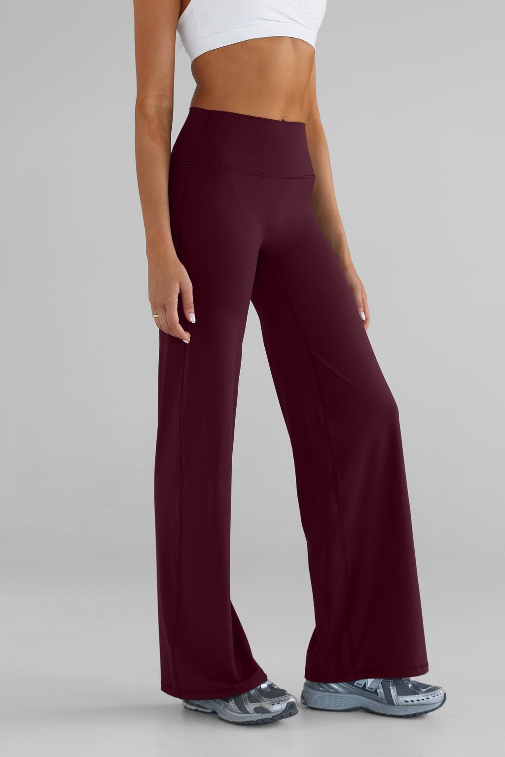 Sculpt Wide Leg Pants - Cherry Cola - LEELO ACTIVE