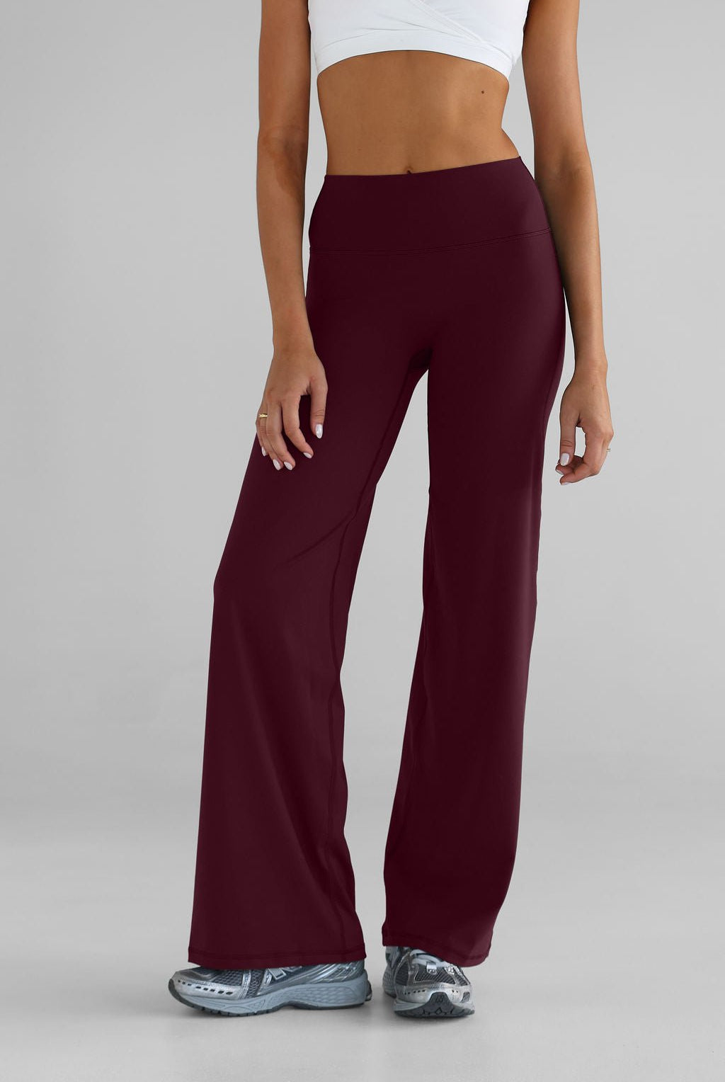 Sculpt Wide Leg Pants - Cherry Cola - LEELO ACTIVE