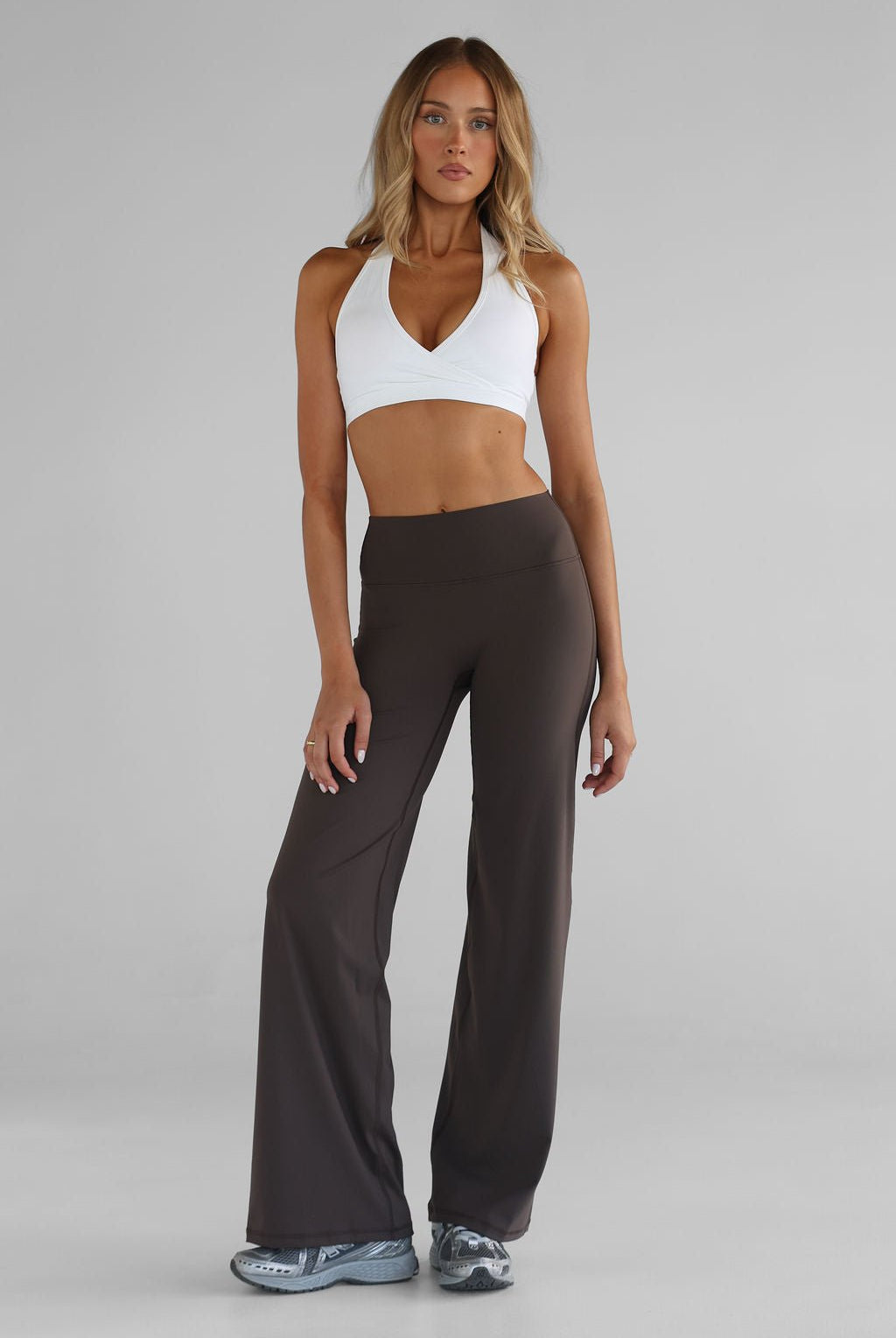 Sculpt Wide Leg Pants - Dark Chocolate - LEELO ACTIVE