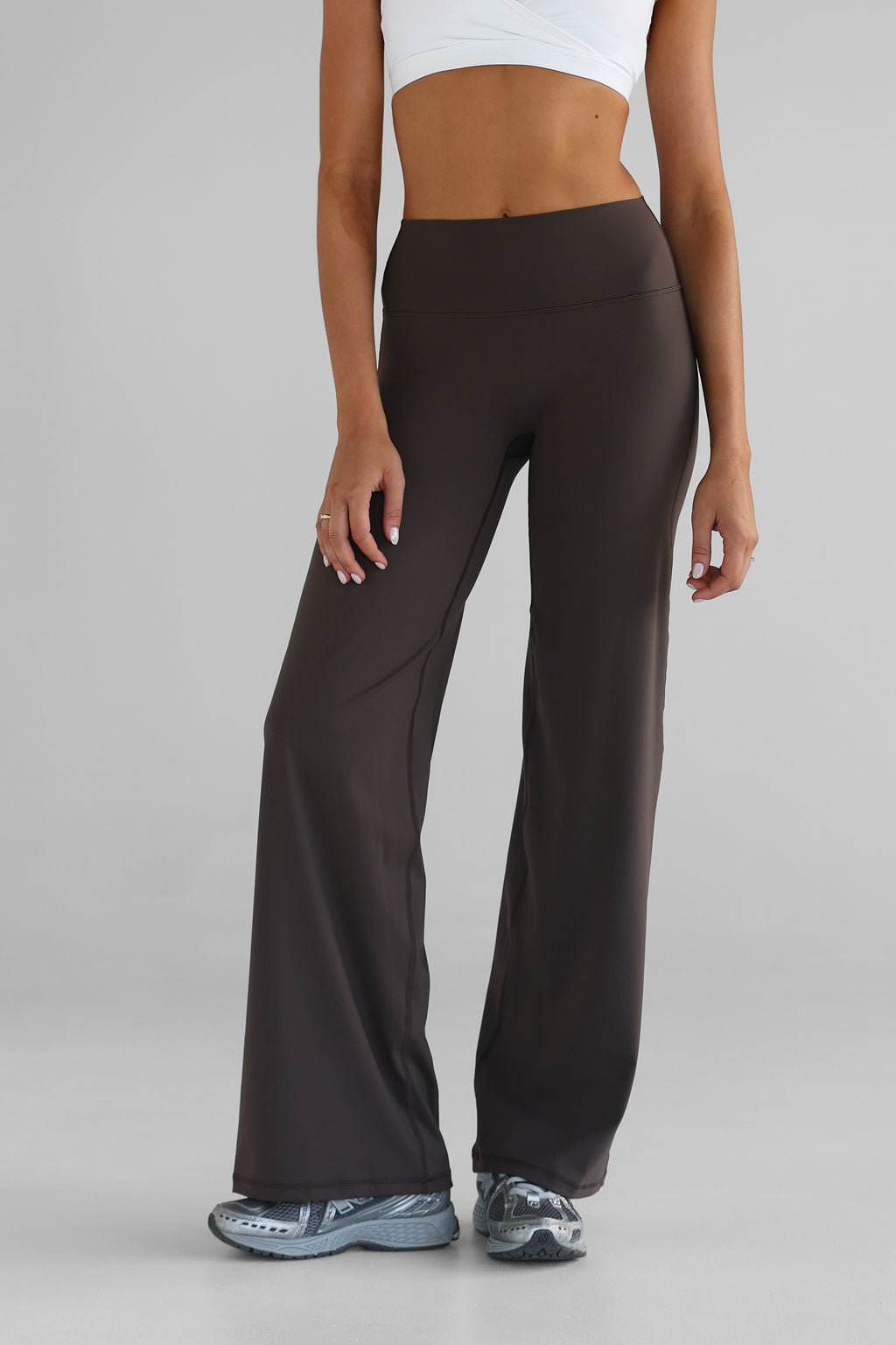 Sculpt Wide Leg Pants - Dark Chocolate - LEELO ACTIVE