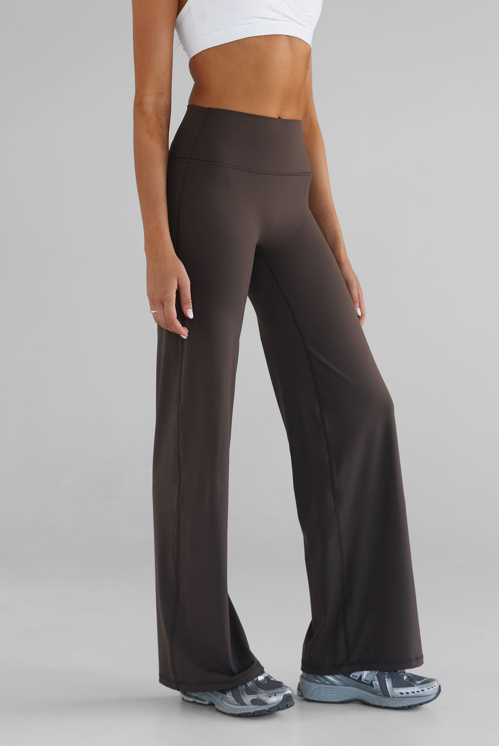 Sculpt Wide Leg Pants - Dark Chocolate - LEELO ACTIVE