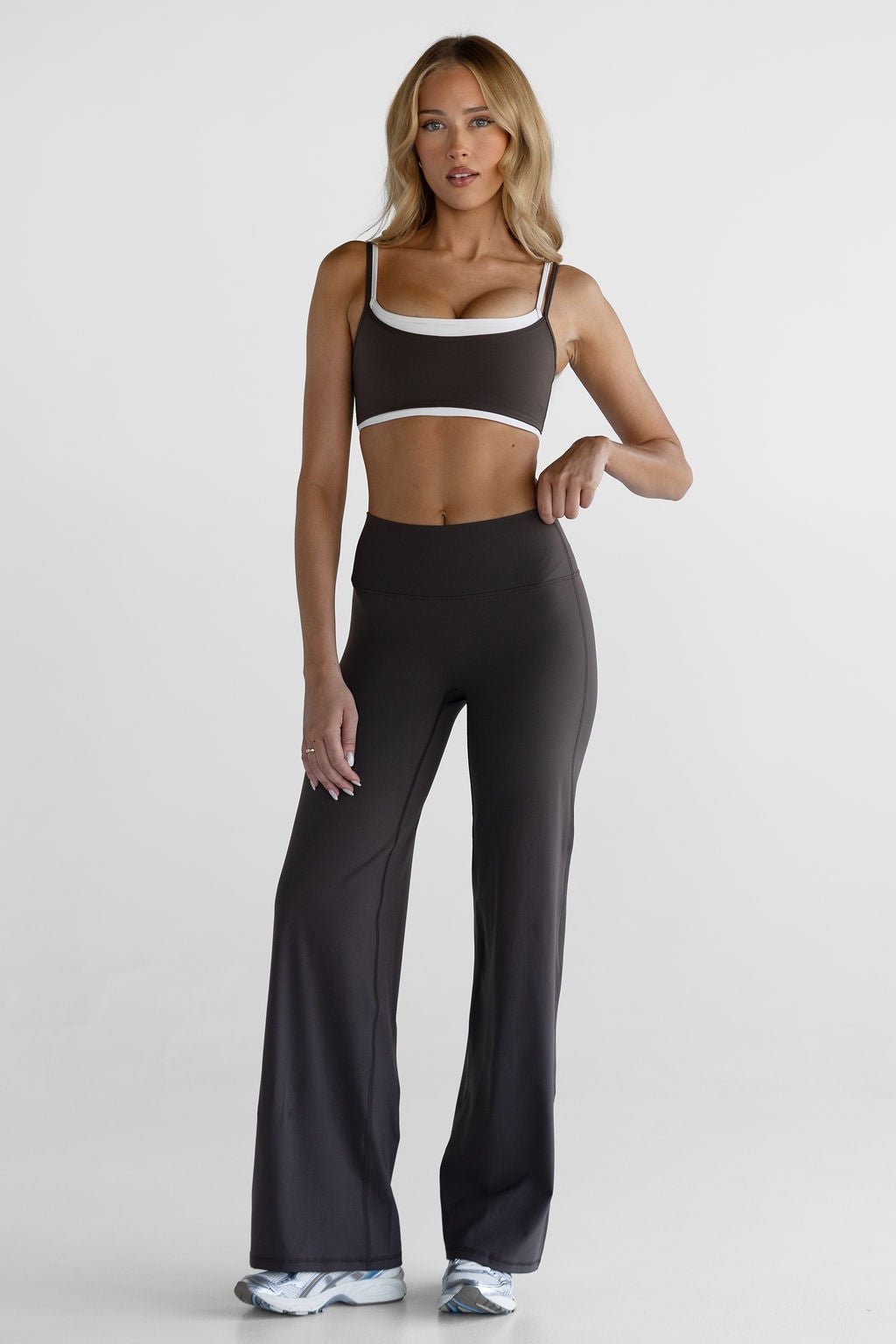 Sculpt Wide Leg Pants - Dark Chocolate (PRE - ORDER) - LEELO ACTIVE