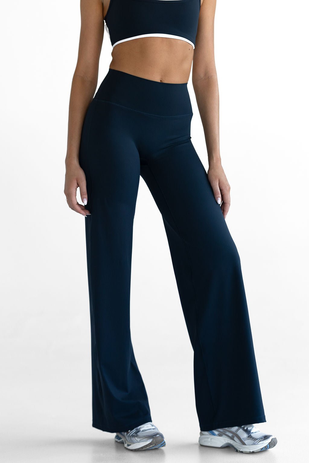 Sculpt Wide Leg Pants - Navy - LEELO ACTIVE