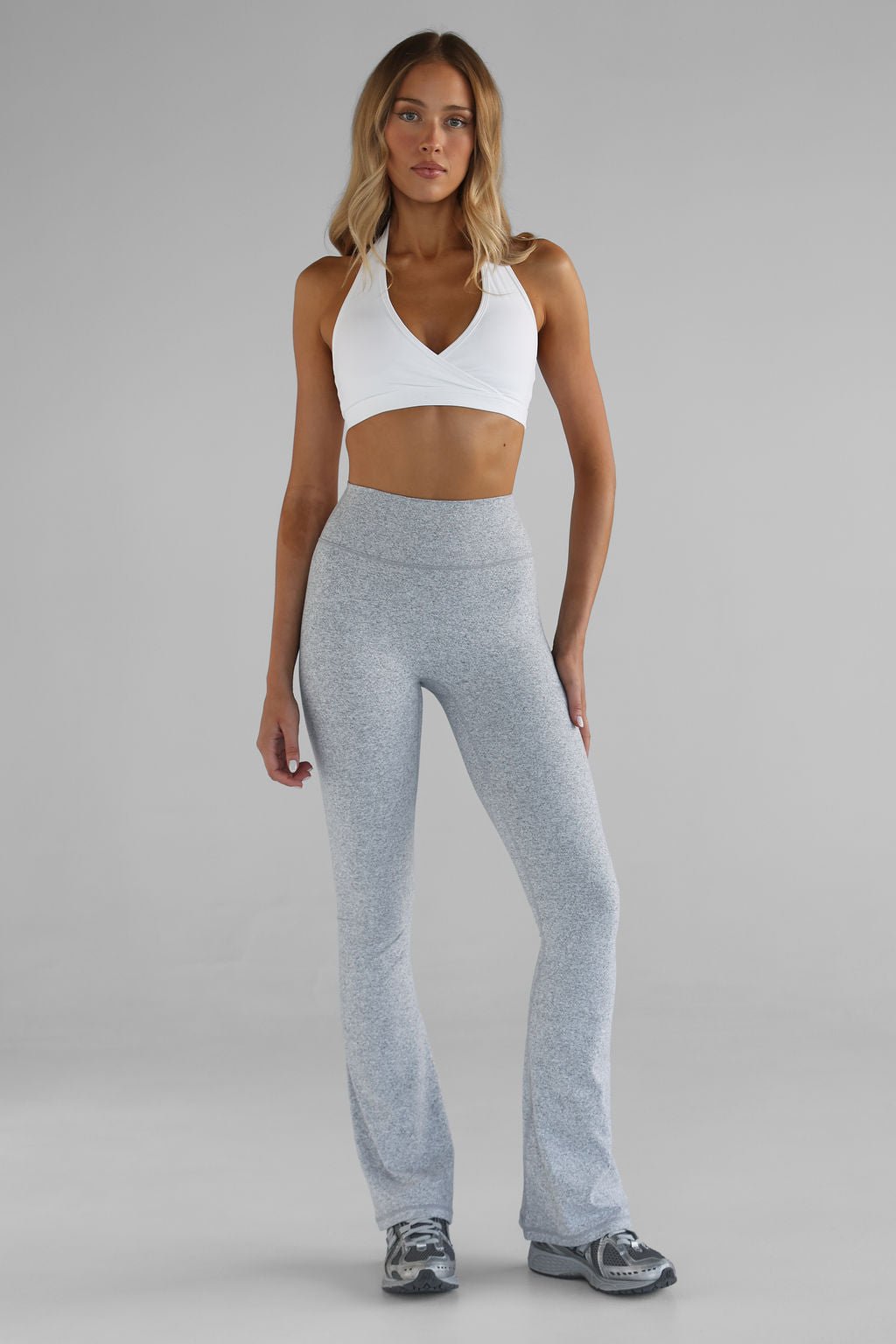 Signature Flare Leggings - Marl grey - LEELO ACTIVE