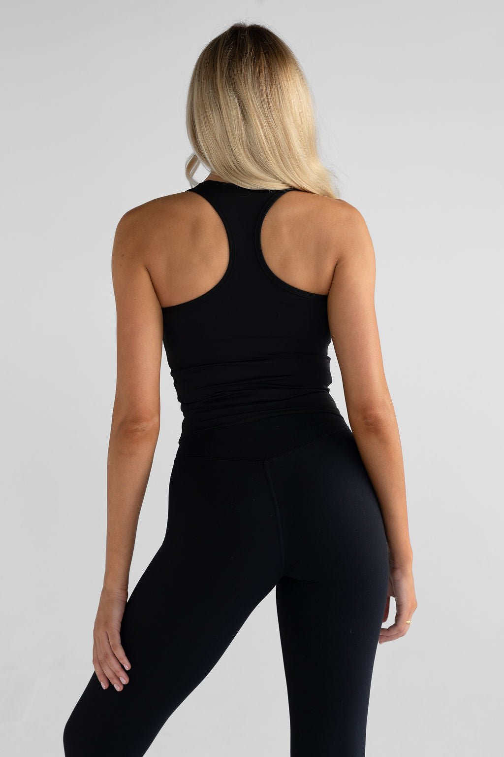 Signature Racer Back Tank - Black - LEELO ACTIVE
