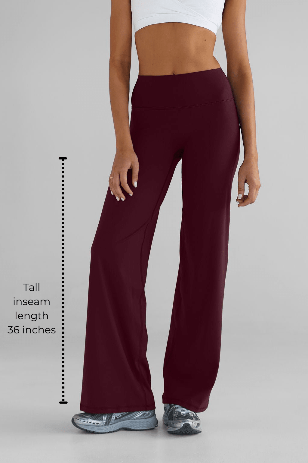 TALL Sculpt Wide Leg Pants - Cherry Cola - LEELO ACTIVE
