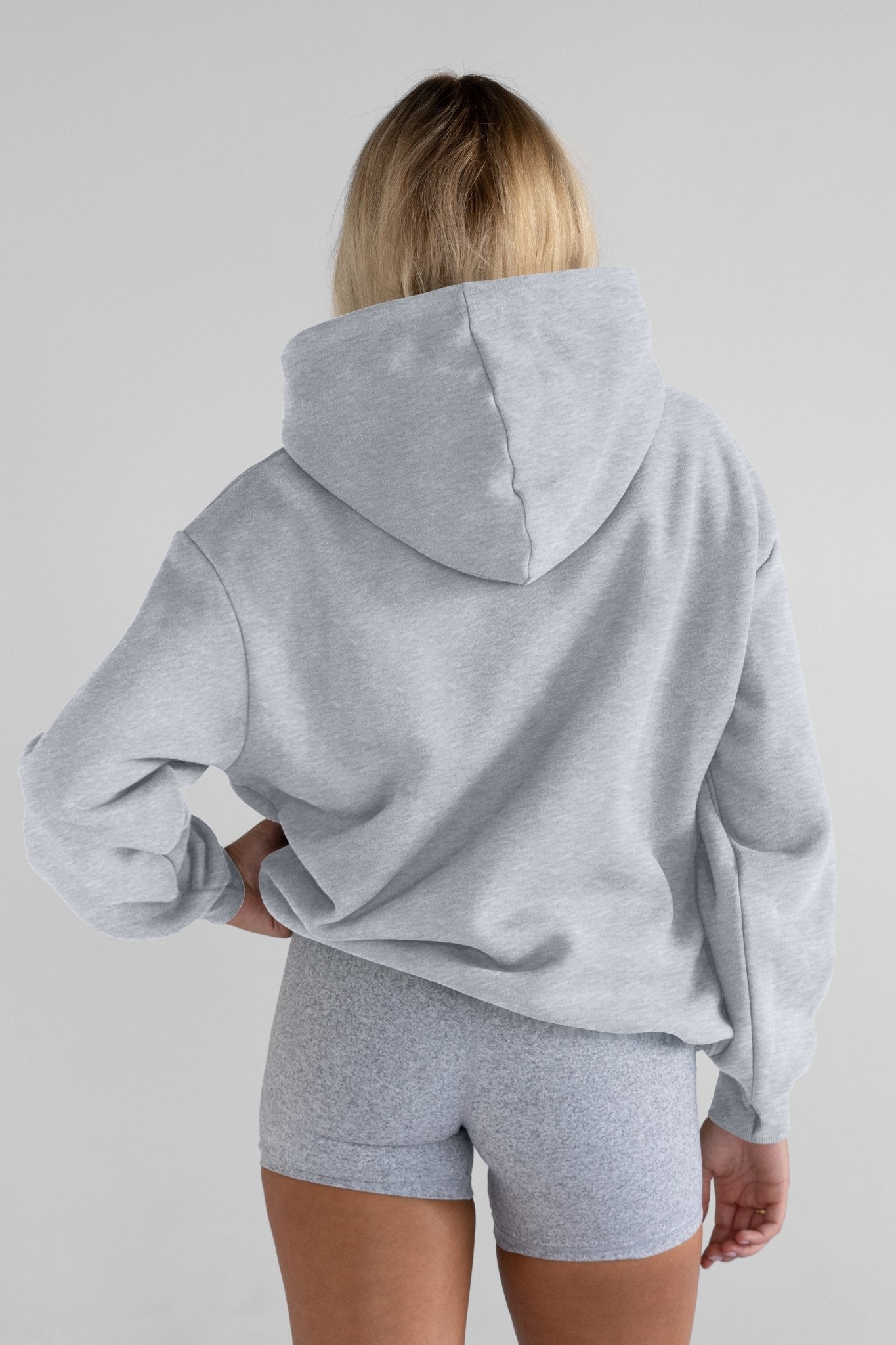 The College Print Hoodie - Heather Grey - LEELO ACTIVE