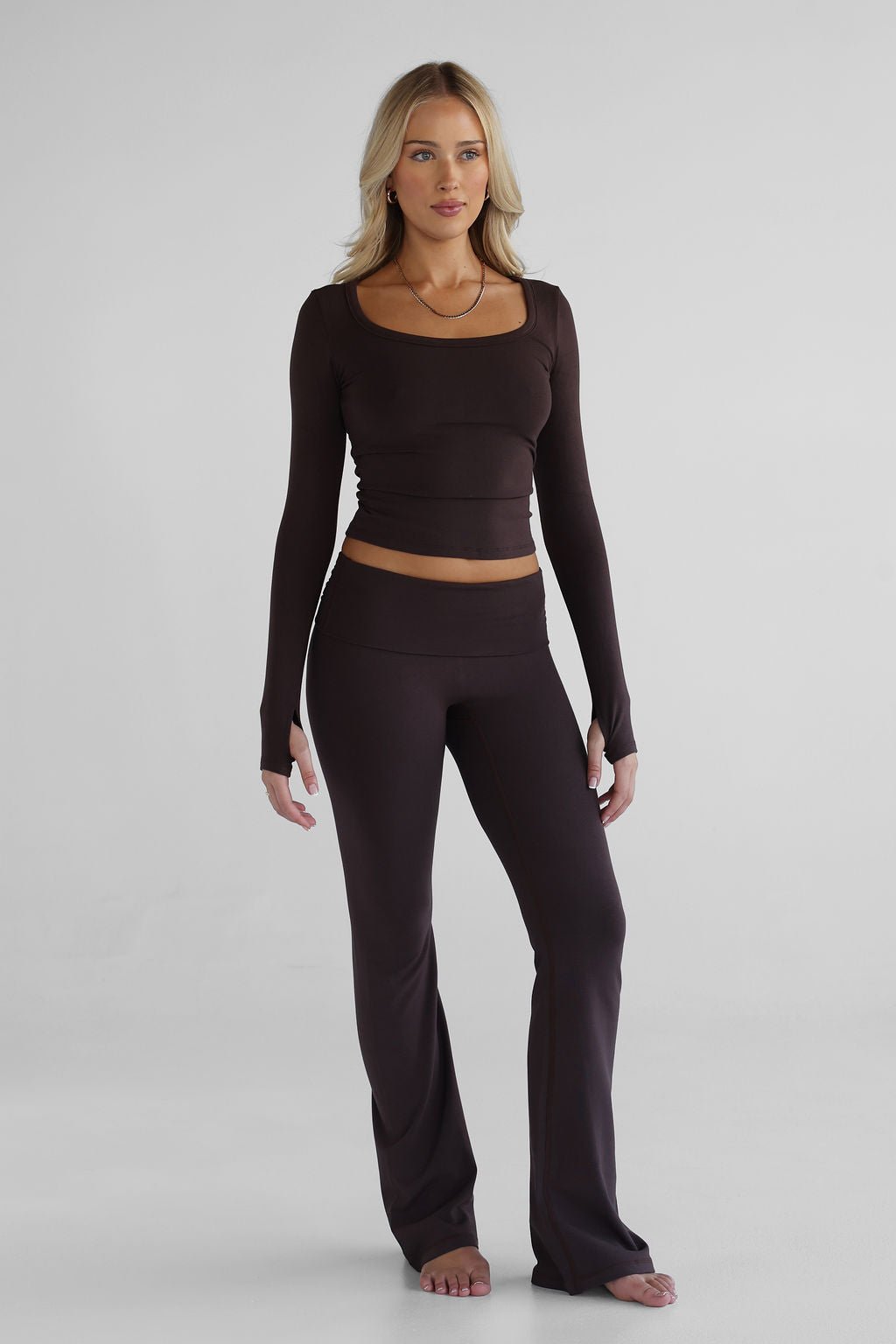The Lounge Longsleeve - Dark Chocolate - LEELO ACTIVE