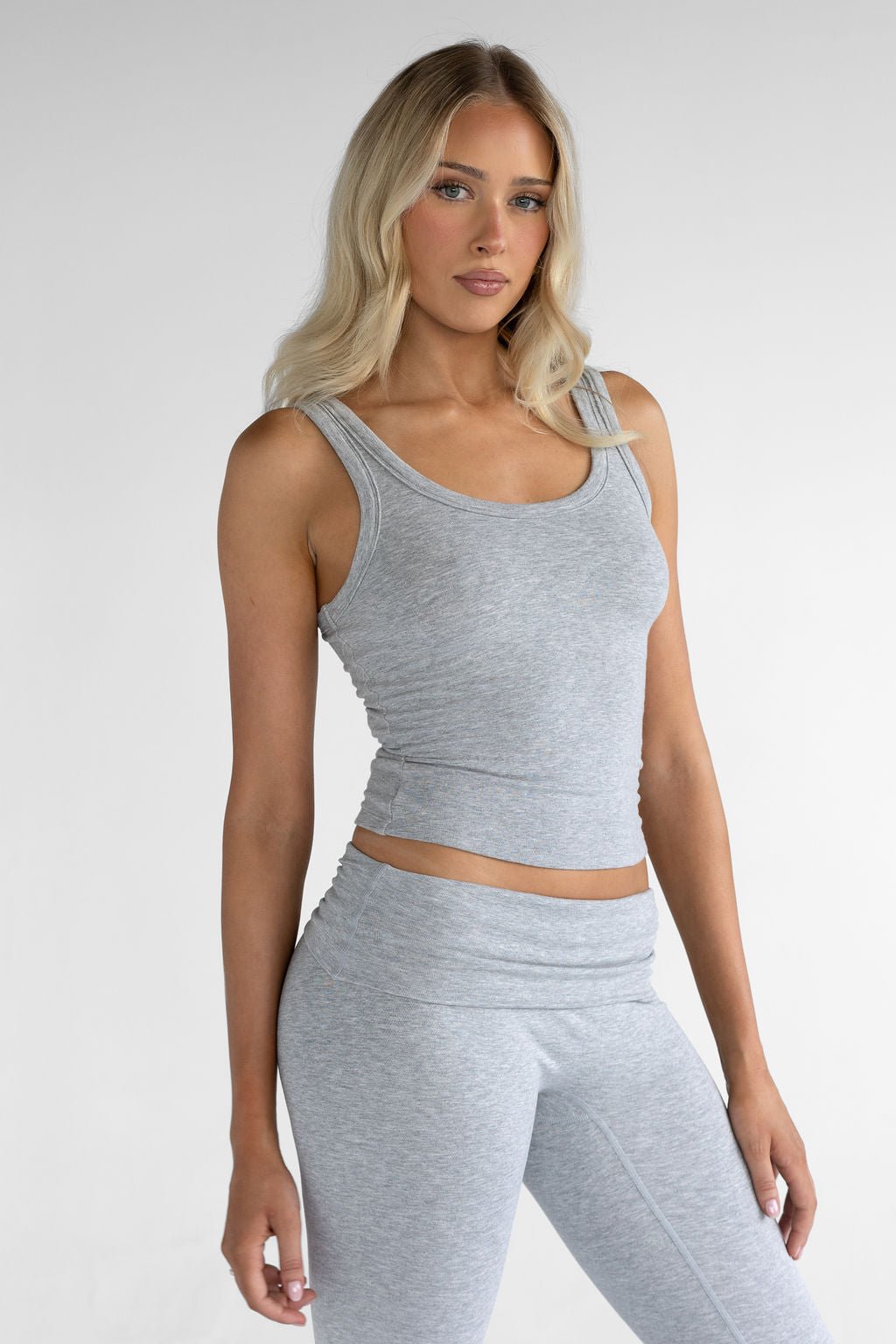 The Lounge Tank - Heather Grey - LEELO ACTIVE