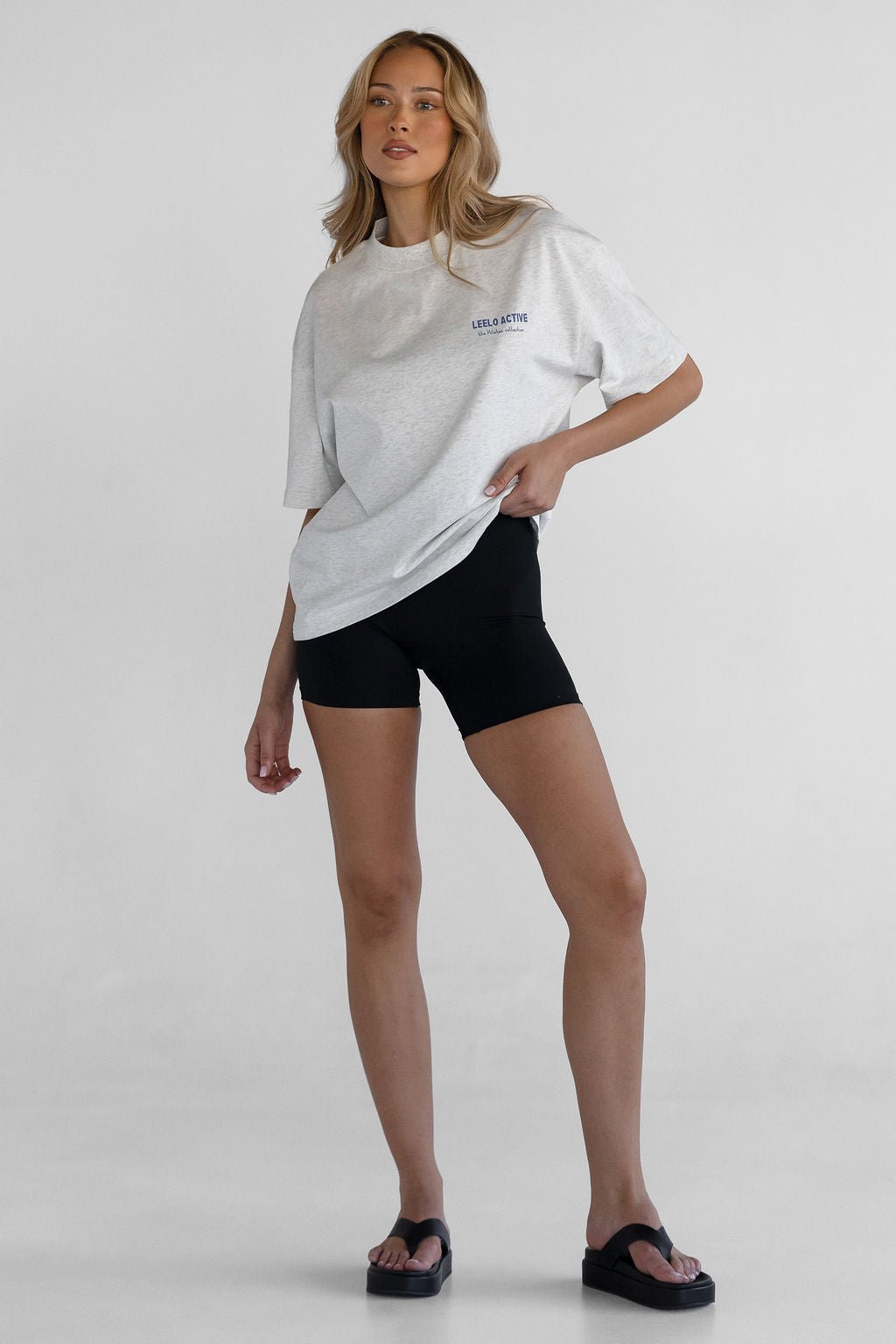 The Pilates Collection Boyfriend Tee - Oatmeal - LEELO ACTIVE