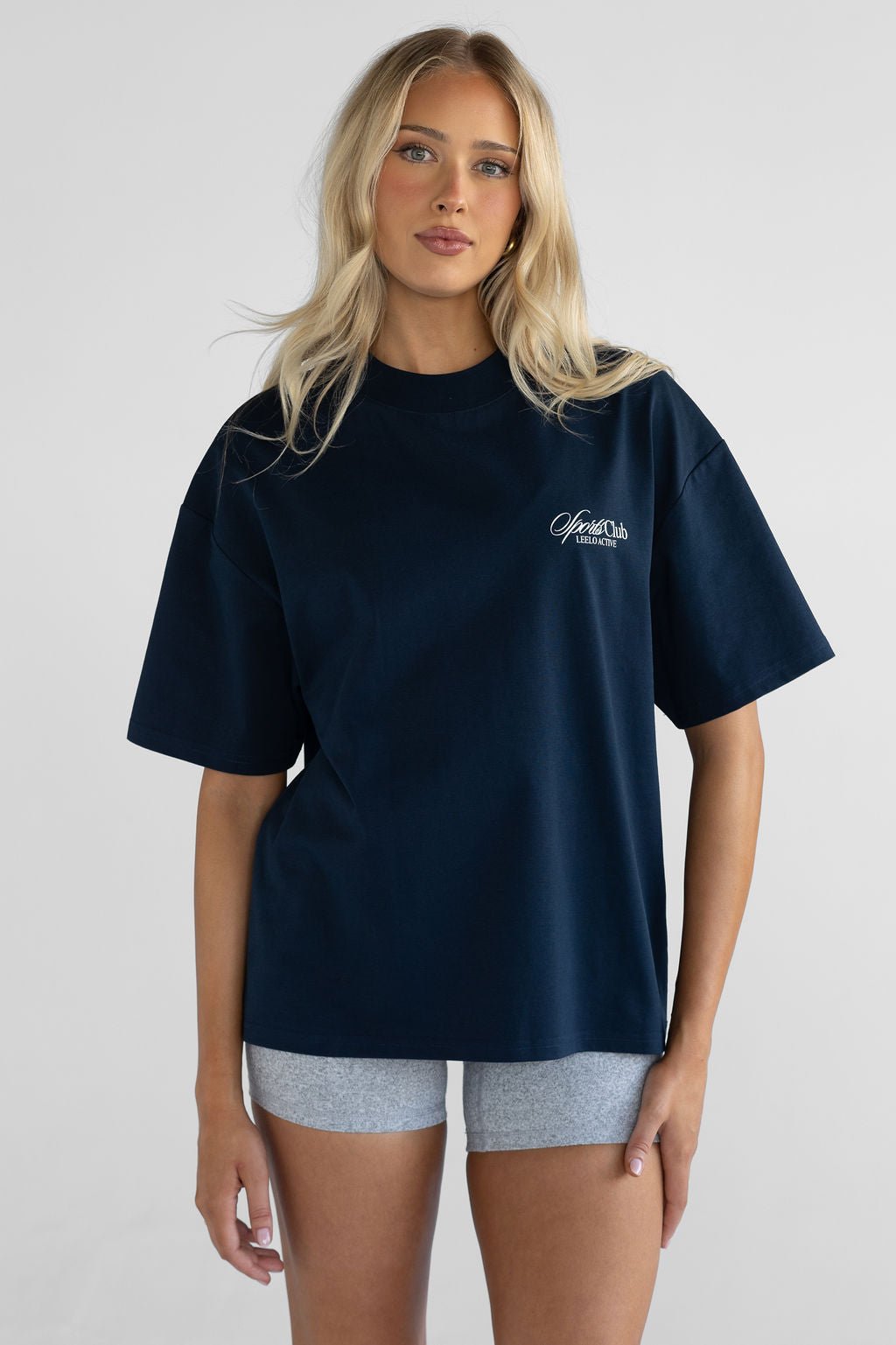 The Sports Club Boyfriend Tee - Navy - LEELO ACTIVE