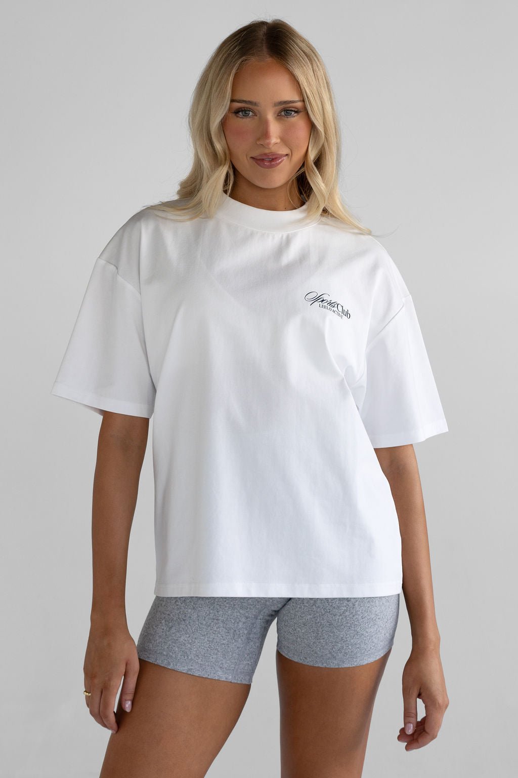 The Sports Club Boyfriend Tee - White - LEELO ACTIVE