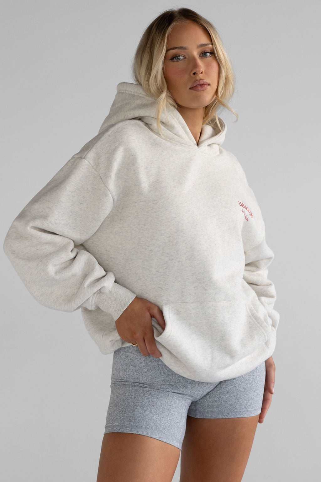 V6 Chilli Pilates Collection Hoodie - Oatmeal - LEELO ACTIVE