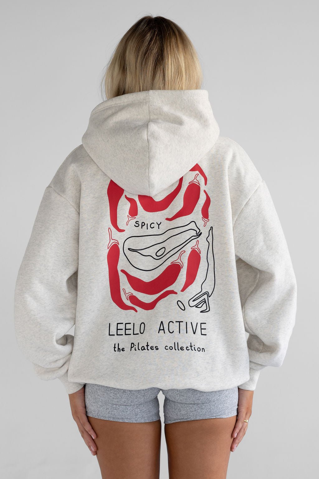 V6 Chilli Pilates Collection Hoodie - Oatmeal - LEELO ACTIVE