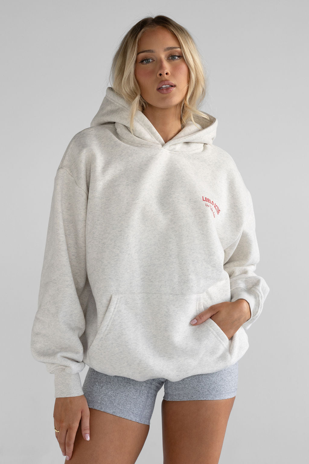 V6 Chilli Pilates Collection Hoodie - Oatmeal - LEELO ACTIVE