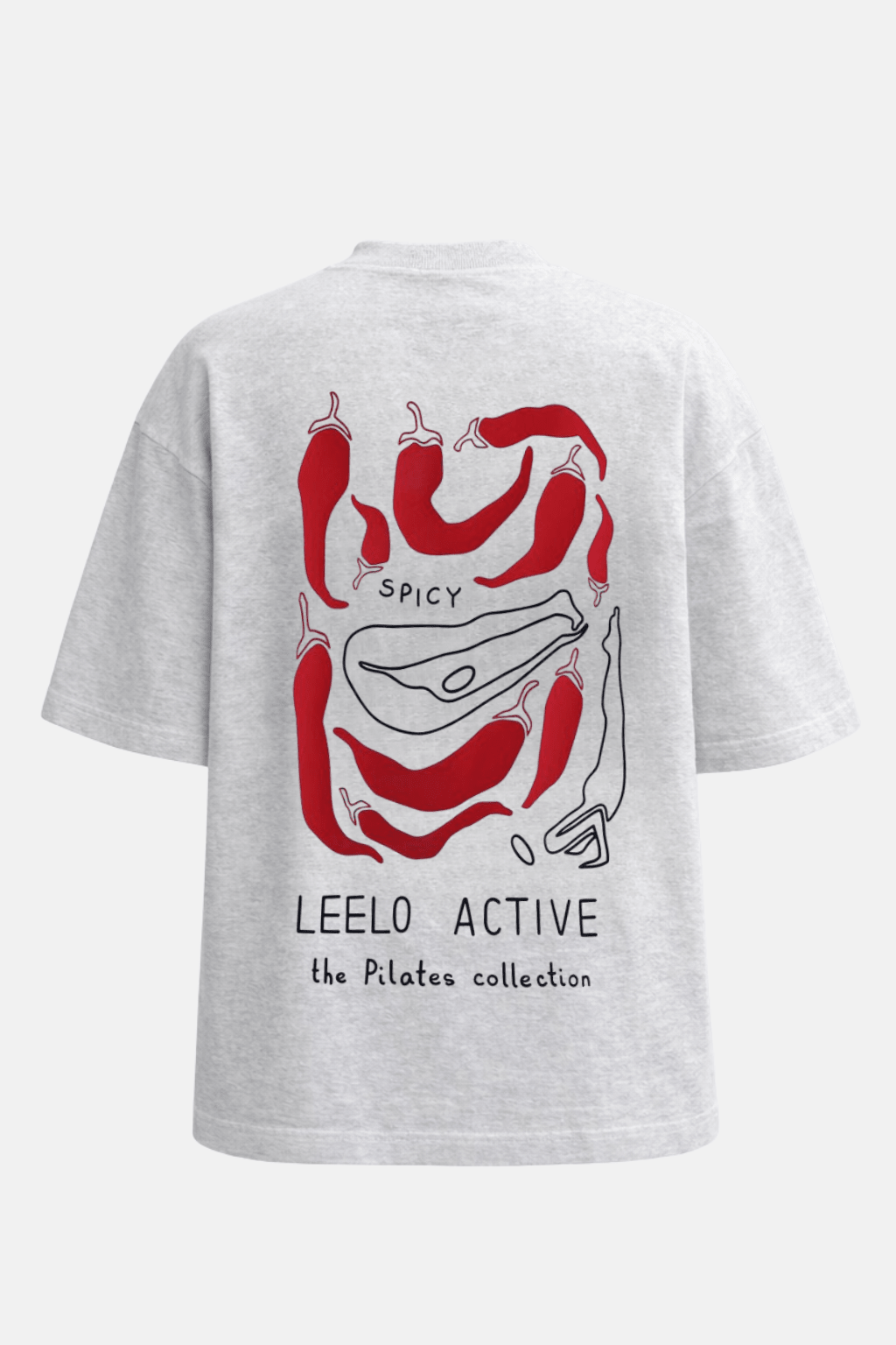 V6 Pilates Collection Chilli Tee - Oatmeal - LEELO ACTIVE