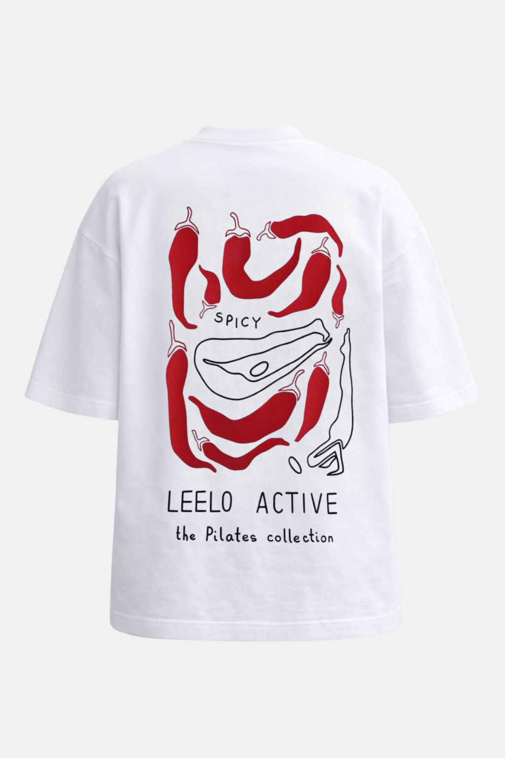 V6 Pilates Collection Chilli Tee - White - LEELO ACTIVE