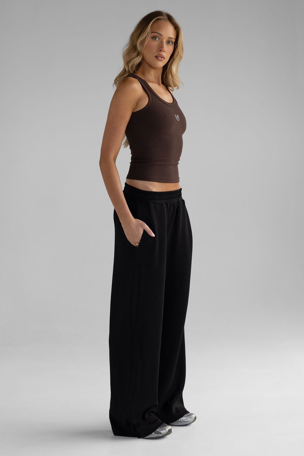 Wide Leg Pants - Black - LEELO ACTIVE