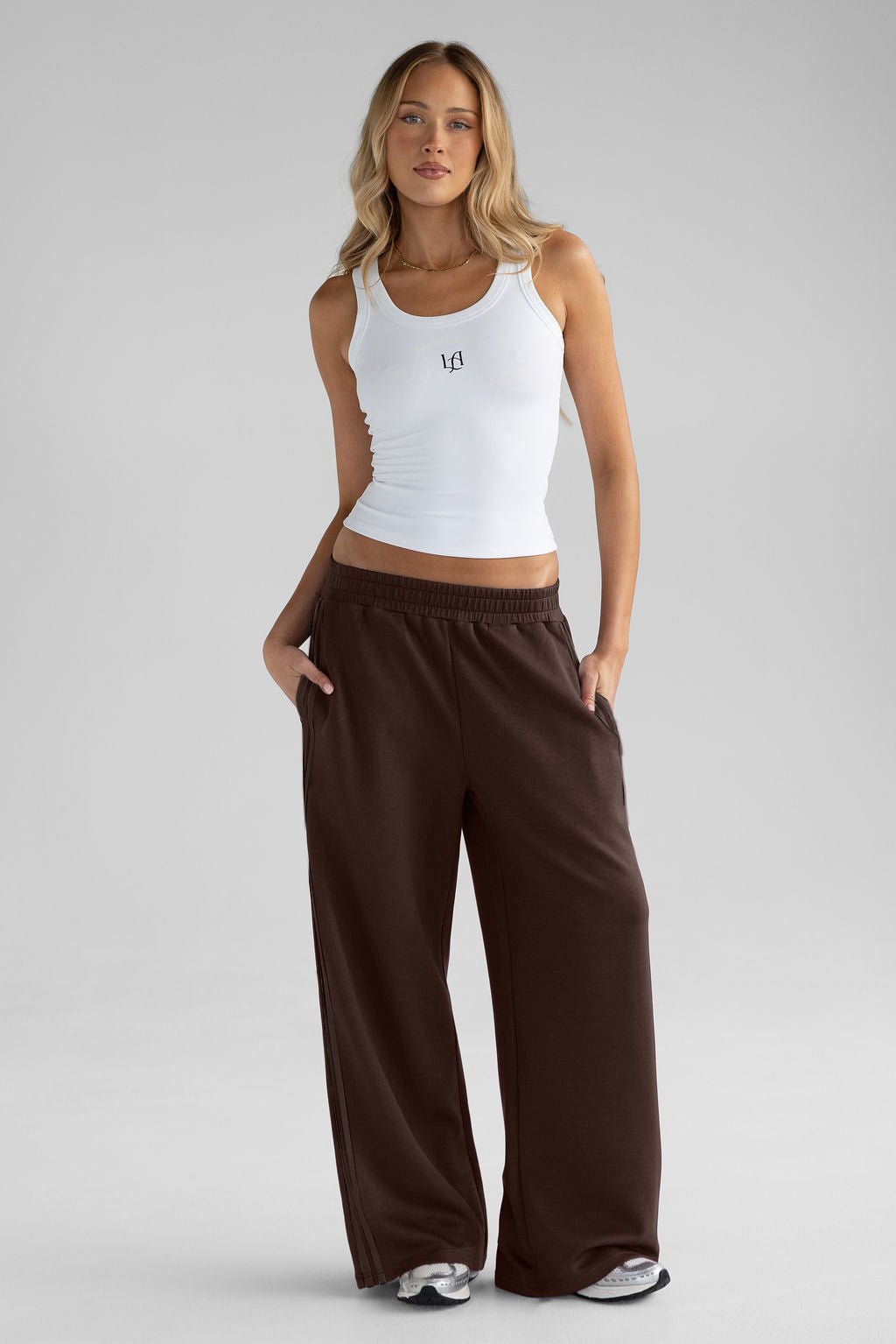 Wide Leg Pants - Dark Chocolate - LEELO ACTIVE