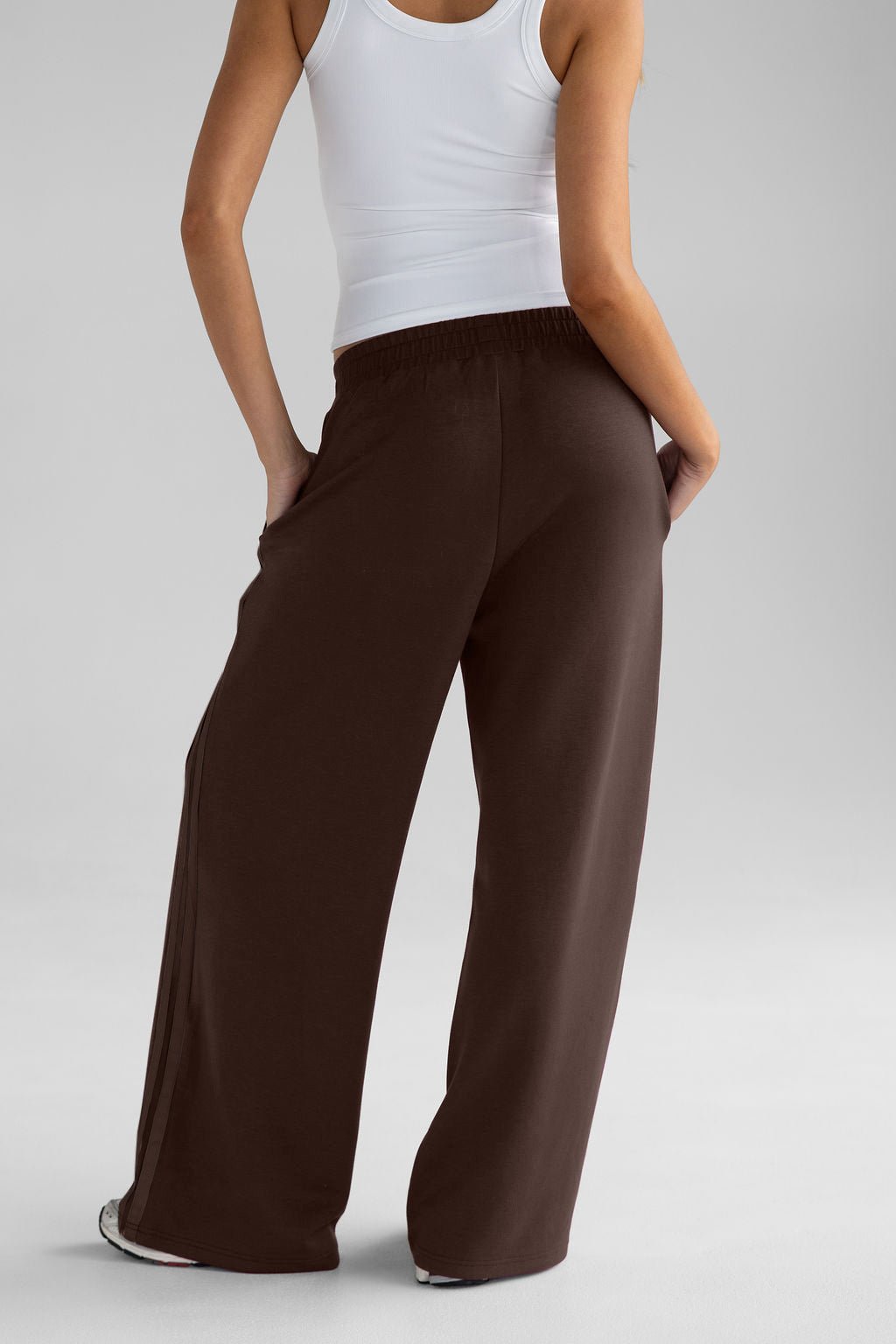 Wide Leg Pants - Dark Chocolate - LEELO ACTIVE
