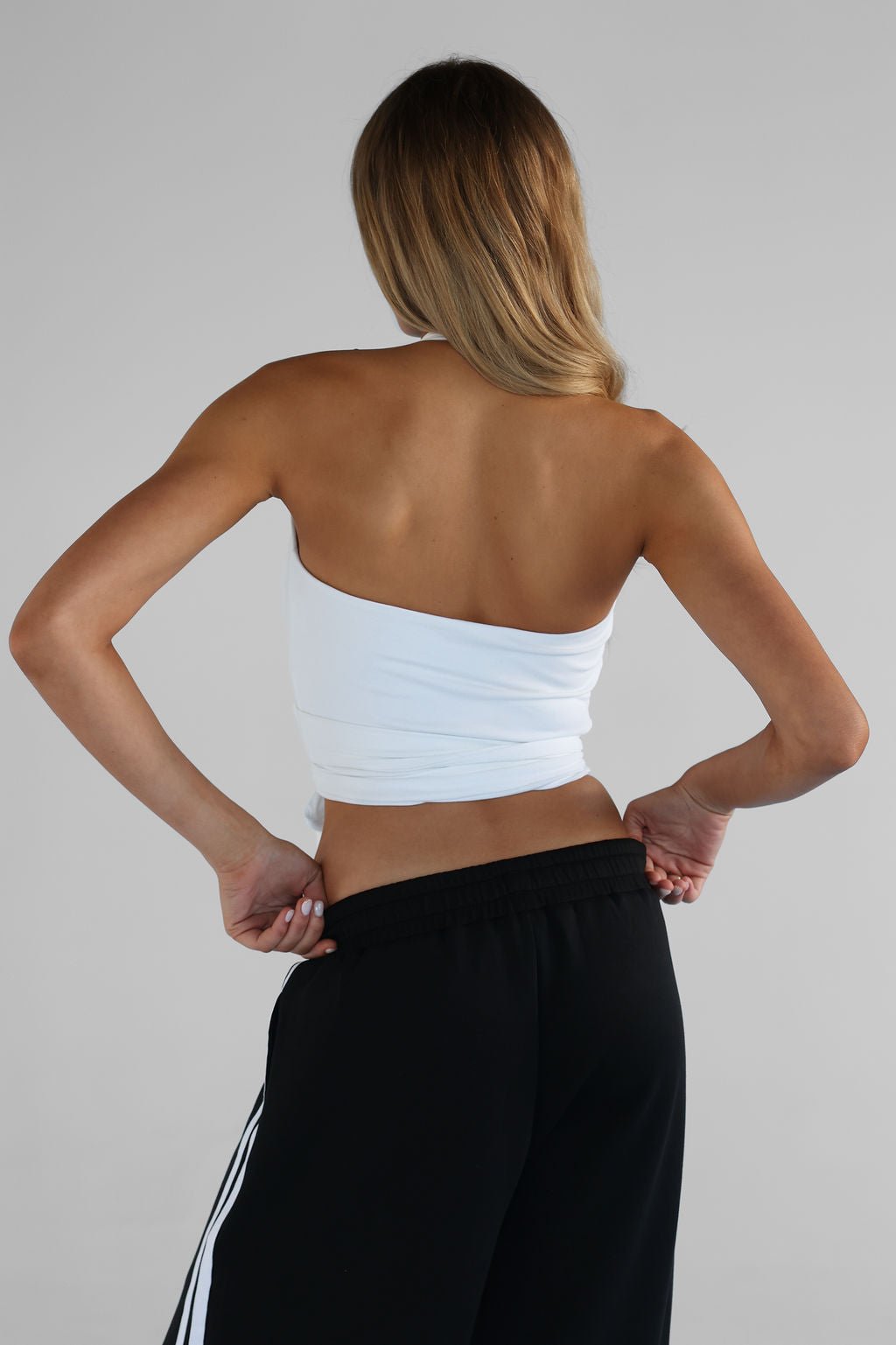 Wrap Halter Top - White - LEELO ACTIVE