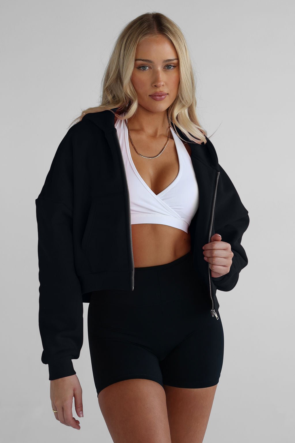 Zip Hoodie - Black SHIPPING 25/06 - LEELO ACTIVE
