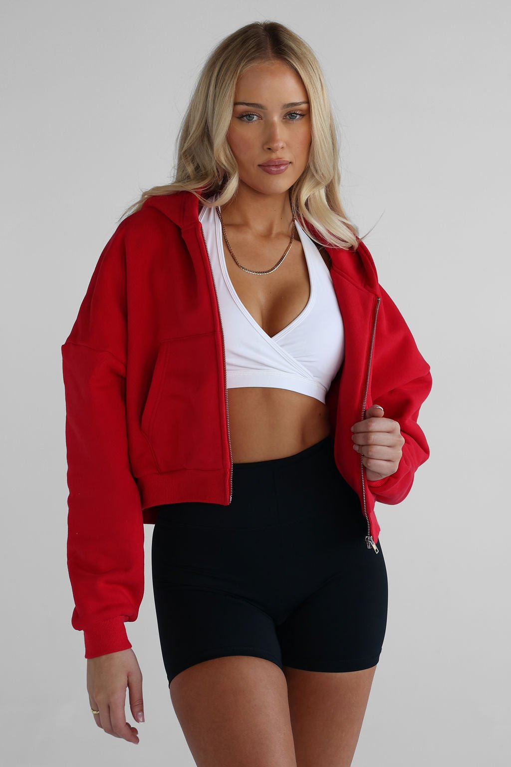 Zip Hoodie - Red - LEELO ACTIVE